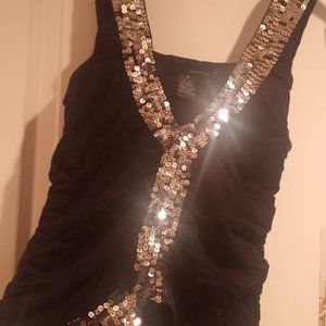 Cool Silver Sequin & Black Club Shirt